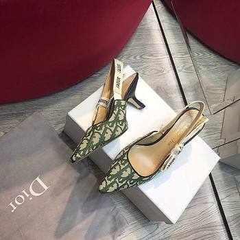 Dior J'Adior Slingback Middle Heels 6.5 cm Green