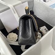 Chanel Mini Top Handle Bag Black Smooth Calfskin AS2431 Size 20 x 12 x 6 cm - 2