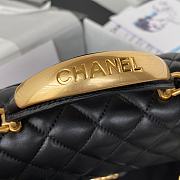 Chanel Mini Top Handle Bag Black Smooth Calfskin AS2431 Size 20 x 12 x 6 cm - 3