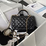 Chanel Mini Top Handle Bag Black Smooth Calfskin AS2431 Size 20 x 12 x 6 cm - 6