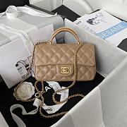 Chanel Mini Top Handle Bag Beige Smooth Calfskin AS2431 Size 20 x 12 x 6 cm - 1
