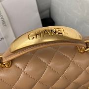 Chanel Mini Top Handle Bag Beige Smooth Calfskin AS2431 Size 20 x 12 x 6 cm - 5