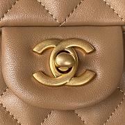 Chanel Mini Top Handle Bag Beige Smooth Calfskin AS2431 Size 20 x 12 x 6 cm - 2