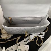 Chanel Mini Top Handle Bag Grey Smooth Calfskin AS2431 Size 20 x 12 x 6 cm - 4