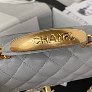 Chanel Mini Top Handle Bag Grey Smooth Calfskin AS2431 Size 20 x 12 x 6 cm - 5