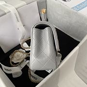Chanel Mini Top Handle Bag Grey Smooth Calfskin AS2431 Size 20 x 12 x 6 cm - 3