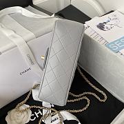 Chanel Mini Top Handle Bag Grey Smooth Calfskin AS2431 Size 20 x 12 x 6 cm - 2
