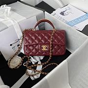 Chanel Mini Top Handle Bag Bordeaux Smooth Calfskin AS2431 size 20 x 12 x 6 cm - 1