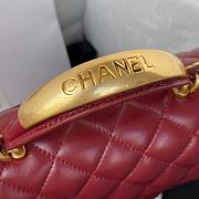 Chanel Mini Top Handle Bag Bordeaux Smooth Calfskin AS2431 size 20 x 12 x 6 cm - 6