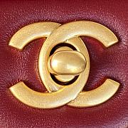 Chanel Mini Top Handle Bag Bordeaux Smooth Calfskin AS2431 size 20 x 12 x 6 cm - 4