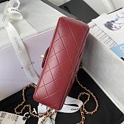 Chanel Mini Top Handle Bag Bordeaux Smooth Calfskin AS2431 size 20 x 12 x 6 cm - 5