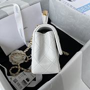 Chanel Mini Top Handle Bag White Smooth Calfskin AS2431 size 20 x 12 x 6 cm - 2