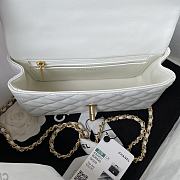 Chanel Mini Top Handle Bag White Smooth Calfskin AS2431 size 20 x 12 x 6 cm - 3