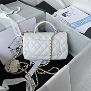 Chanel Mini Top Handle Bag White Smooth Calfskin AS2431 size 20 x 12 x 6 cm - 4