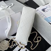 Chanel Mini Top Handle Bag White Smooth Calfskin AS2431 size 20 x 12 x 6 cm - 5