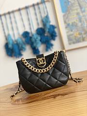 Chanel Small Hobo Black Lambskin Bag Size 12.5x19x6.5 cm - 1