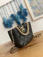 Chanel Small Hobo Black Lambskin Bag Size 12.5x19x6.5 cm - 6