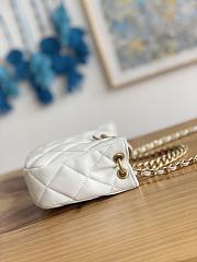 Chanel Small Hobo White Lambskin Bag Size 12.5x19x6.5 cm - 3