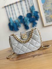 Chanel Small Hobo Grey Lambskin Bag Size 12.5x19x6.5 cm - 1