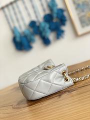 Chanel Small Hobo Grey Lambskin Bag Size 12.5x19x6.5 cm - 6