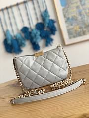 Chanel Small Hobo Grey Lambskin Bag Size 12.5x19x6.5 cm - 5