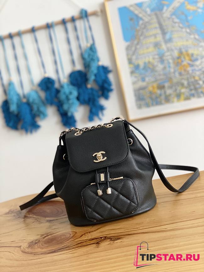 Chanel Black Caviar Backpack AS3530 Size 19x20x12 cm - 1