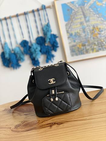Chanel Black Caviar Backpack AS3530 Size 19x20x12 cm