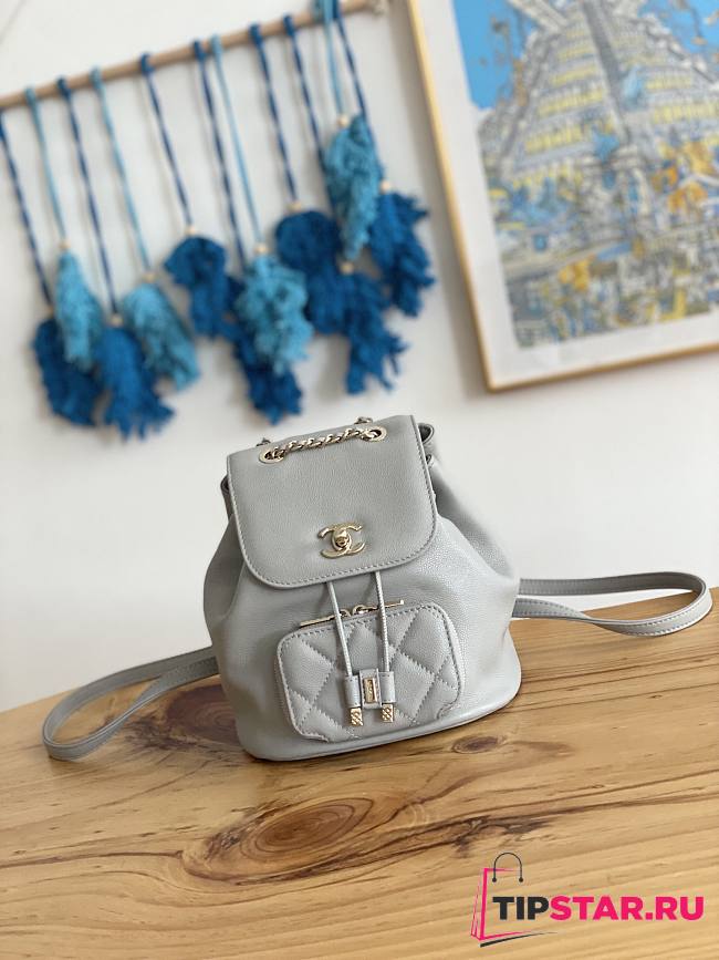 Chanel Grey Caviar Backpack AS3530 Size 19x20x12 cm - 1