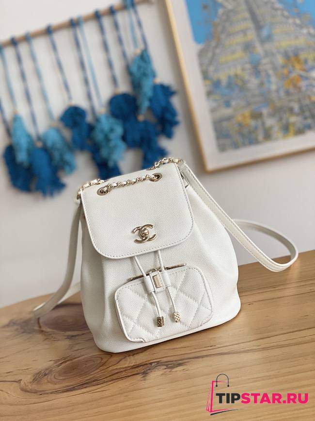 Chanel White Caviar Backpack AS3530 Size 19x20x12 cm - 1