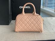 Chanel Light Pink Quilted Caviar Small CC Bowling Bag AS3034 Size 25x14x9 cm - 6
