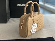 Chanel Yellow Quilted Caviar Small CC Bowling Bag AS3034 Size 25x14x9 cm - 6