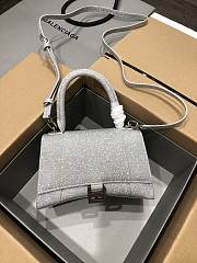 Balenciaga Hourglass S Handbag Grey Glitter Material 23x10x24 cm - 1