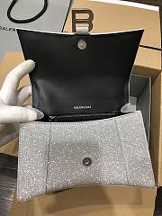 Balenciaga Hourglass S Handbag Grey Glitter Material 23x10x24 cm - 6