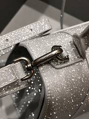 Balenciaga Hourglass S Handbag Grey Glitter Material 23x10x24 cm - 4