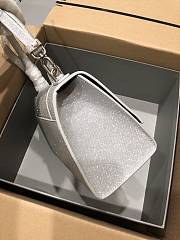 Balenciaga Hourglass S Handbag Grey Glitter Material 23x10x24 cm - 5