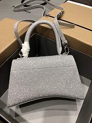 Balenciaga Hourglass S Handbag Grey Glitter Material 23x10x24 cm - 3