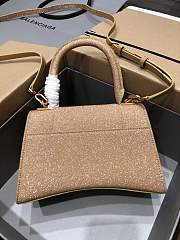 Balenciaga Hourglass S Handbag Beige Glitter Material 23x10x24 cm - 5