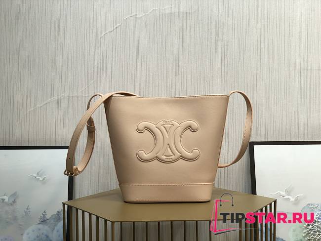 Celine Small Bucket Cuir Triomphe Smooth Calfskin Cream size 30x22x13 cm - 1