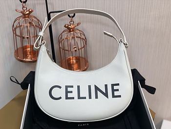 Celine Ava Bag With Celine Print White 193953 Size 23x14x7 cm 