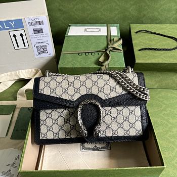 Gucci Dionysus Small GG Shoulder Bag Beige/Black 400249 size 28x18x9 cm