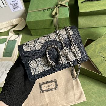 Gucci Dionysus GG Super Mini Bag Beige/Black 476432 size 16.5x10x4 cm