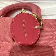 Dior Lady D-Joy Bag Bright Pink Cannage Denim 26x6x14 cm - 3