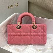 Dior Lady D-Joy Bag Bright Pink Cannage Denim 26x6x14 cm - 2