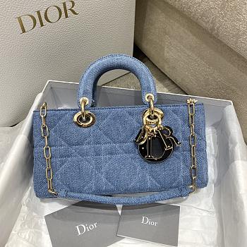 Dior Lady D-Joy Bag Bright Blue Cannage Denim 26x6x14 cm