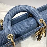 Dior Lady D-Joy Bag Bright Blue Cannage Denim 26x6x14 cm - 4