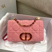 Dior Medium Caro Bag Bright Pink Macrocannage Denim size 25.5x15x8 cm - 1