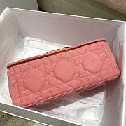 Dior Medium Caro Bag Bright Pink Macrocannage Denim size 25.5x15x8 cm - 3