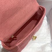 Dior Medium Caro Bag Bright Pink Macrocannage Denim size 25.5x15x8 cm - 4
