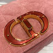 Dior Medium Caro Bag Bright Pink Macrocannage Denim size 25.5x15x8 cm - 5
