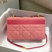 Dior Medium Caro Bag Bright Pink Macrocannage Denim size 25.5x15x8 cm - 6